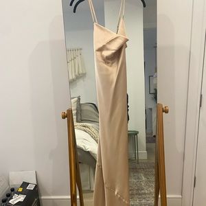Mumu silk slip dress in champagne size S